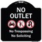Signmission Designer Series-No Outlet No Trespassing Or Soliciting With No Car And No U-tu, 18" H, BW-1818-9968 A-DES-BW-1818-9968 - alternate 1